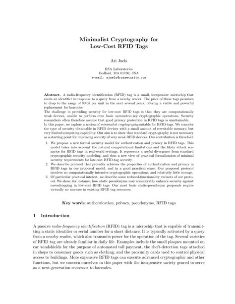 Minimalist Cryptography for Low